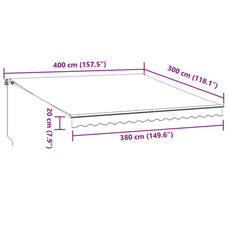 Manual Retractable Awning Brown 400X300 Cm