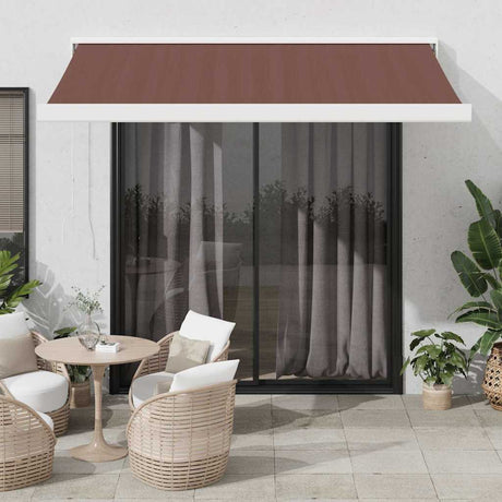 Retractable Awning Anthracite And White 5X3 M Fabric&Aluminium
