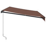Manual Retractable Awning With Led Brown 350X250 Cm