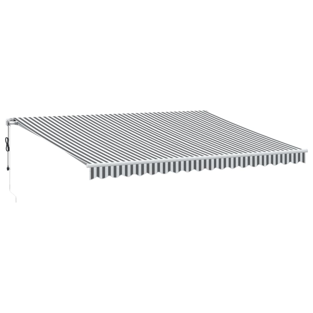 Automatic Retractable Awning With Led Anthracite&White 450X350 Cm