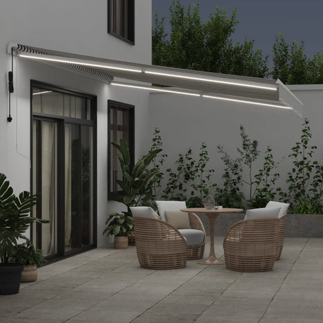 Automatic Retractable Awning With Led Anthracite&White 450X350 Cm