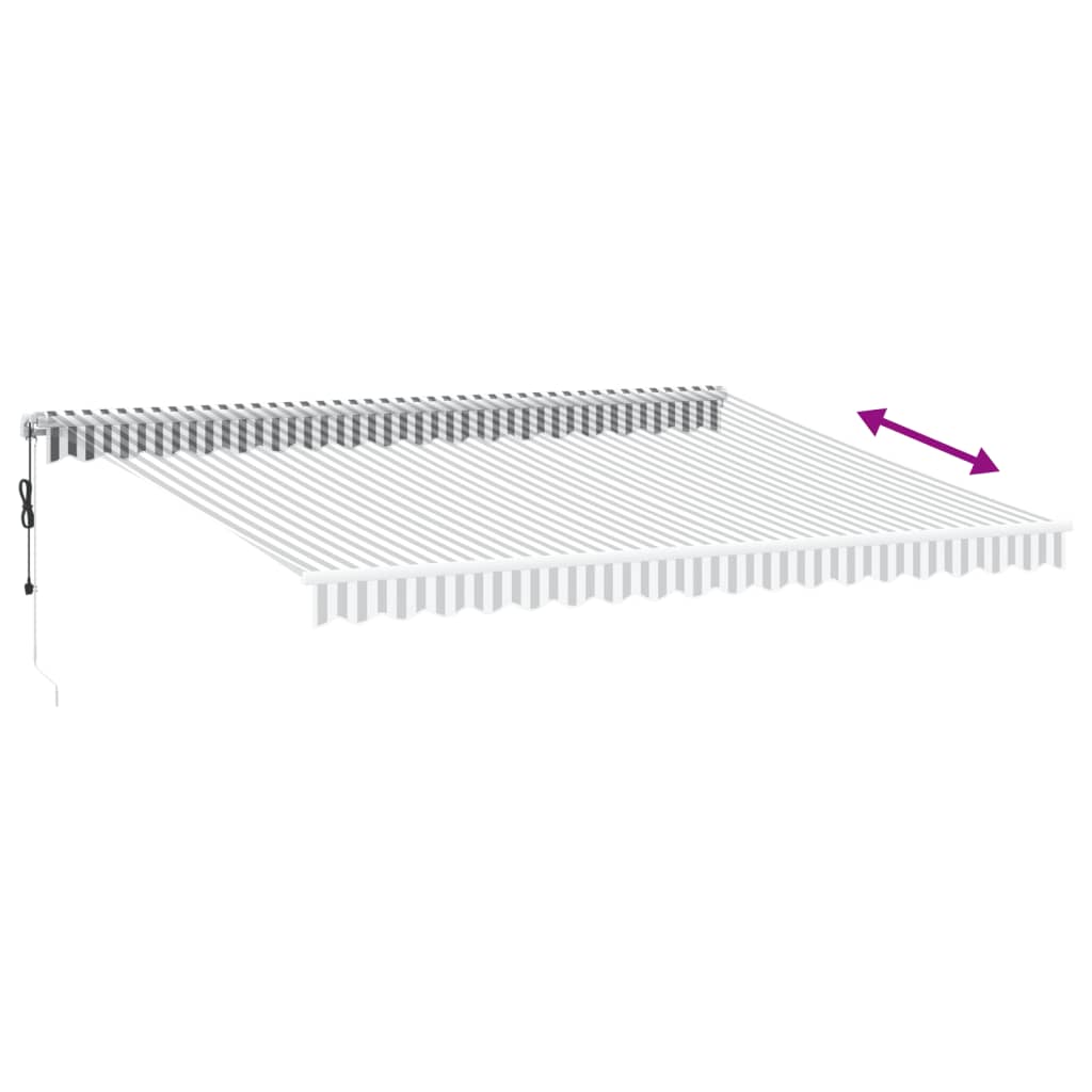 Automatic Retractable Awning With Led Anthracite&White 450X350 Cm