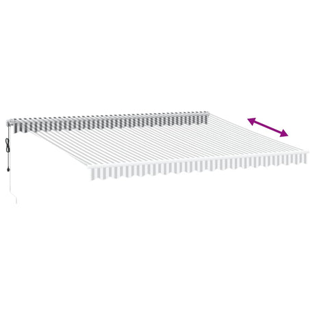 Automatic Retractable Awning With Led Anthracite&White 450X350 Cm