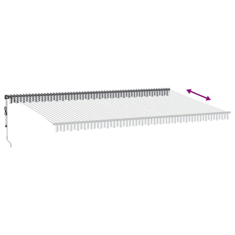 Automatic Retractable Awning With Leds Anthracite&White
