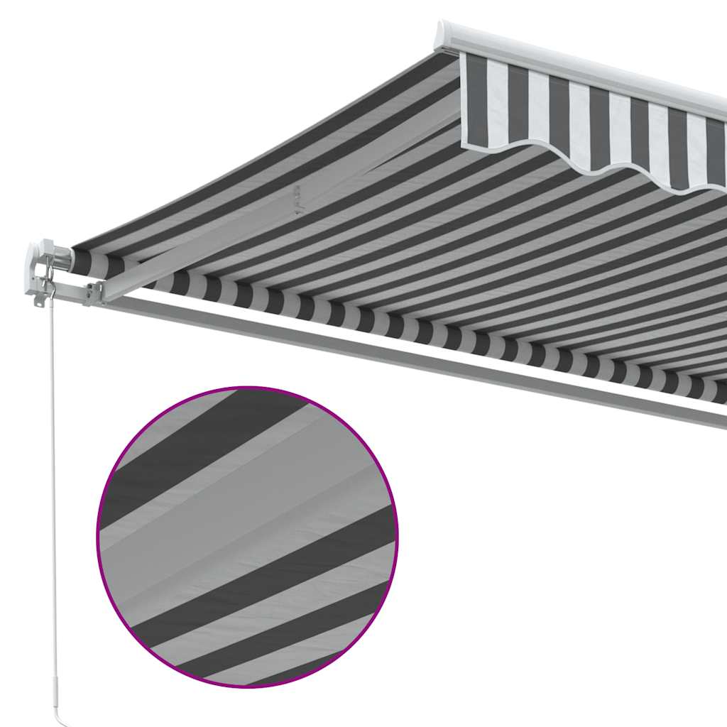 Manual Retractable Awning Anthracite&White 600X300 Cm