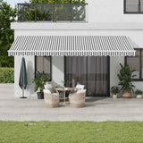 Manual Retractable Awning Anthracite&White 600X300 Cm