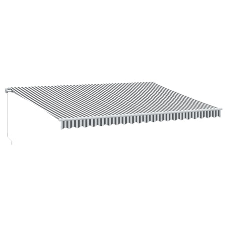 Manual Retractable Awning Anthracite&White 500X300 Cm