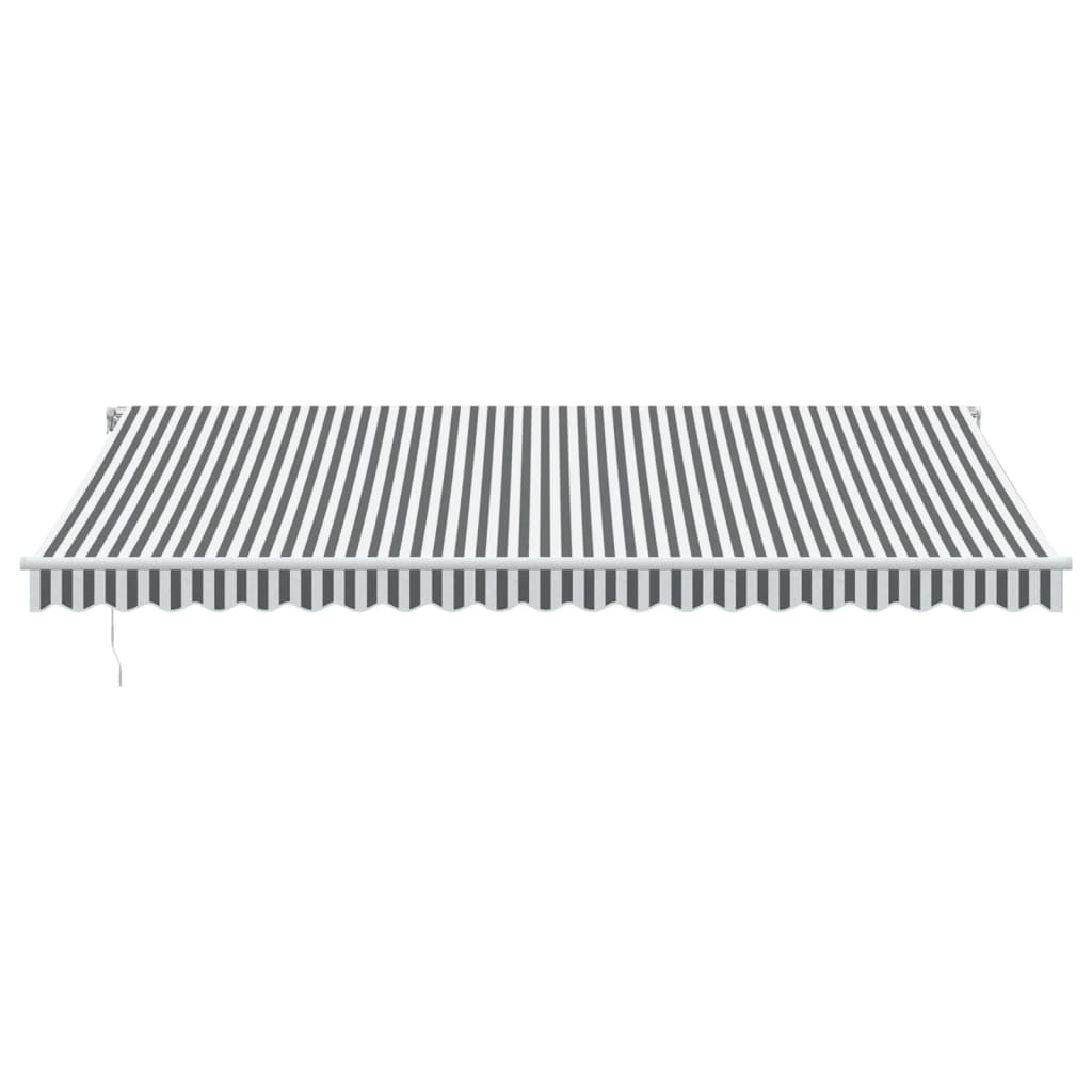 Manual Retractable Awning Anthracite&White 500X300 Cm