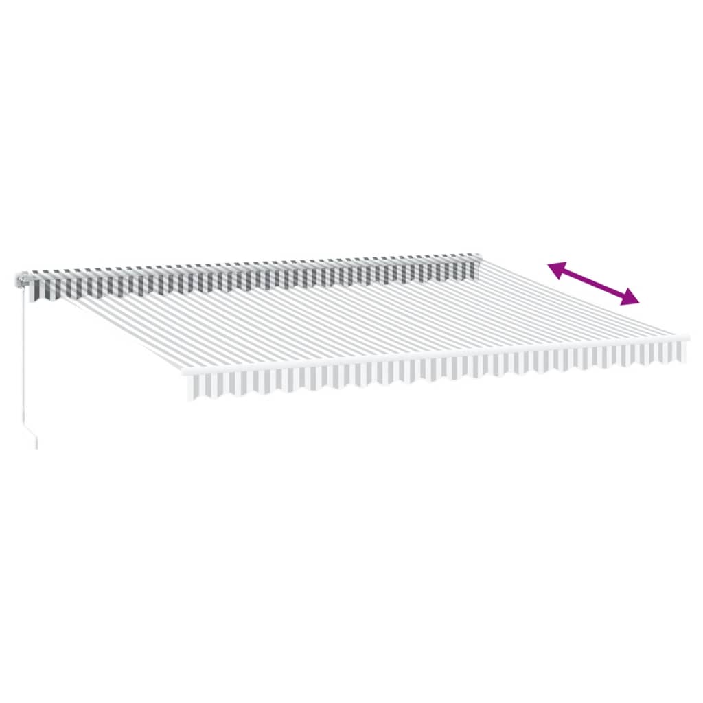 Manual Retractable Awning Anthracite&White 500X300 Cm