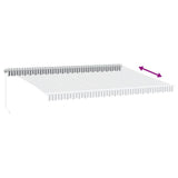 Manual Retractable Awning Anthracite&White 500X300 Cm