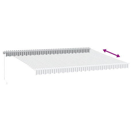 Manual Retractable Awning Anthracite&White 500X300 Cm