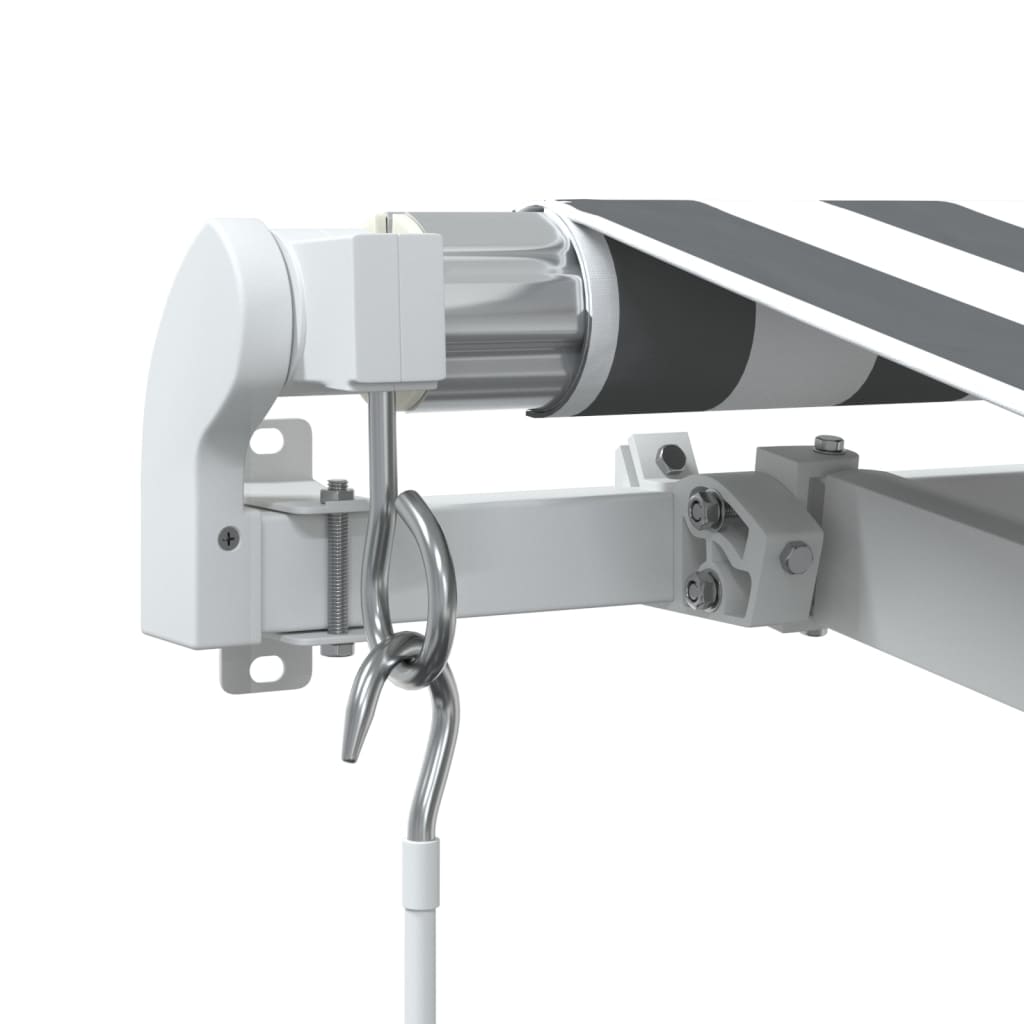Manual Retractable Awning Anthracite&White 500X300 Cm