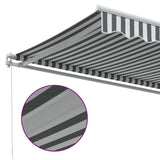Manual Retractable Awning Anthracite&White 500X300 Cm