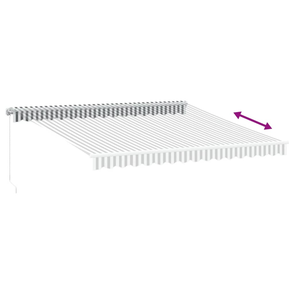 Manual Retractable Awning Anthracite&White 400X300 Cm