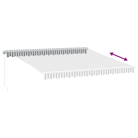 Manual Retractable Awning Anthracite&White 400X300 Cm
