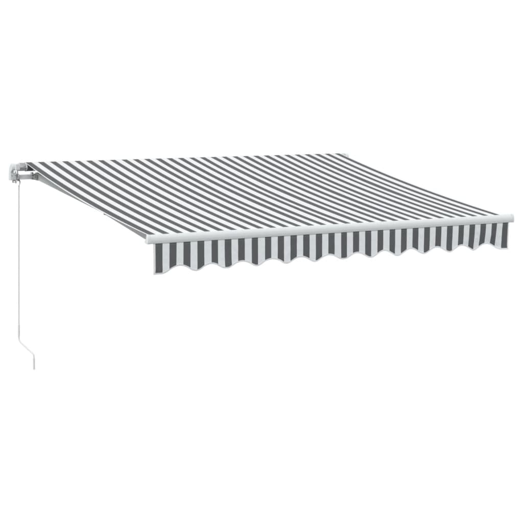 Manual Retractable Awning Anthracite&White 300X250 Cm