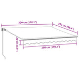 Manual Retractable Awning Anthracite&White 300X250 Cm