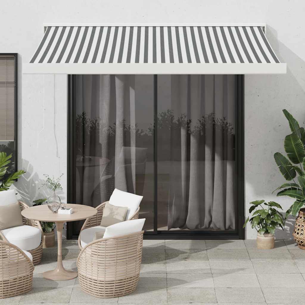Manual Cassette Awning Blue And White