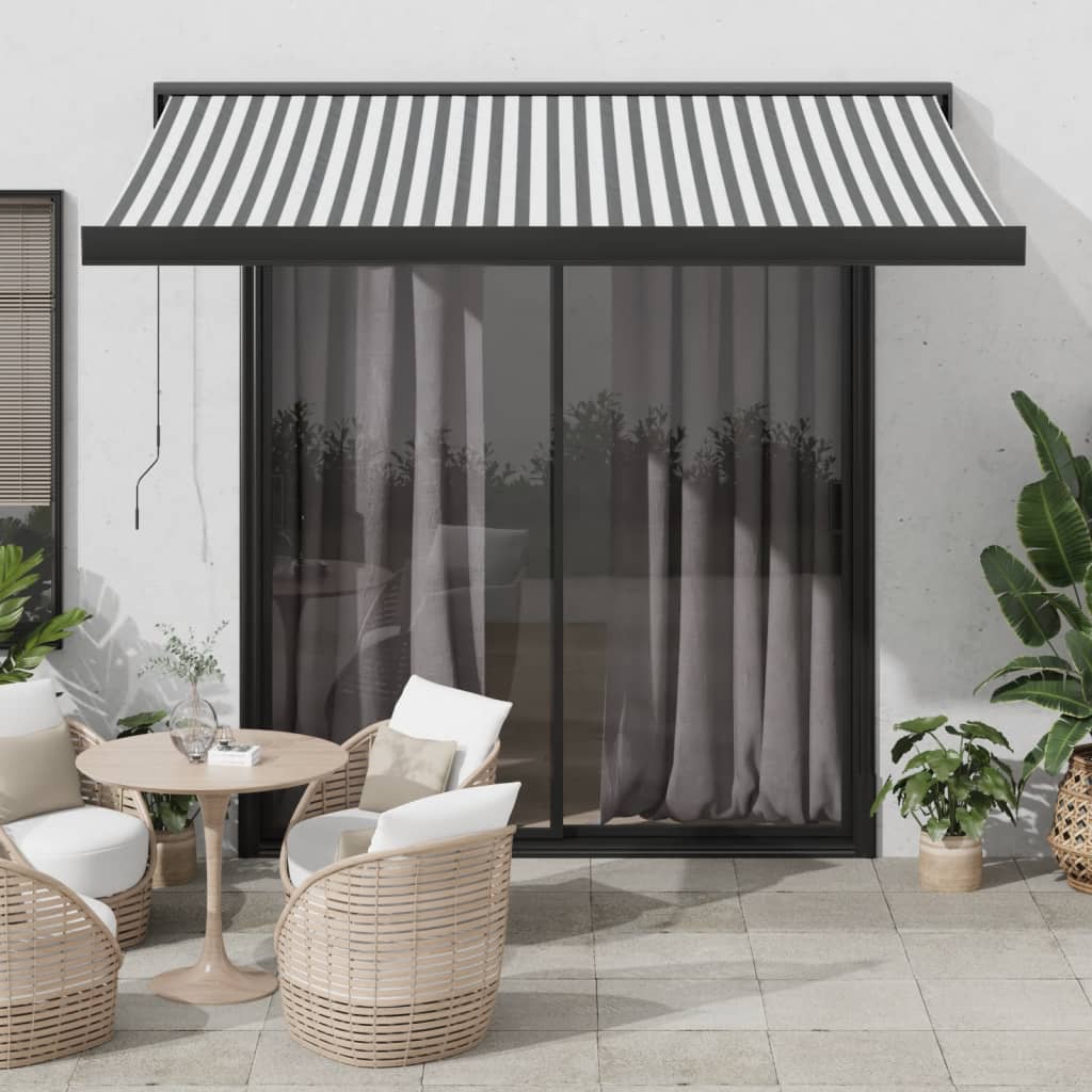 Manual Cassette Awning Blue And White