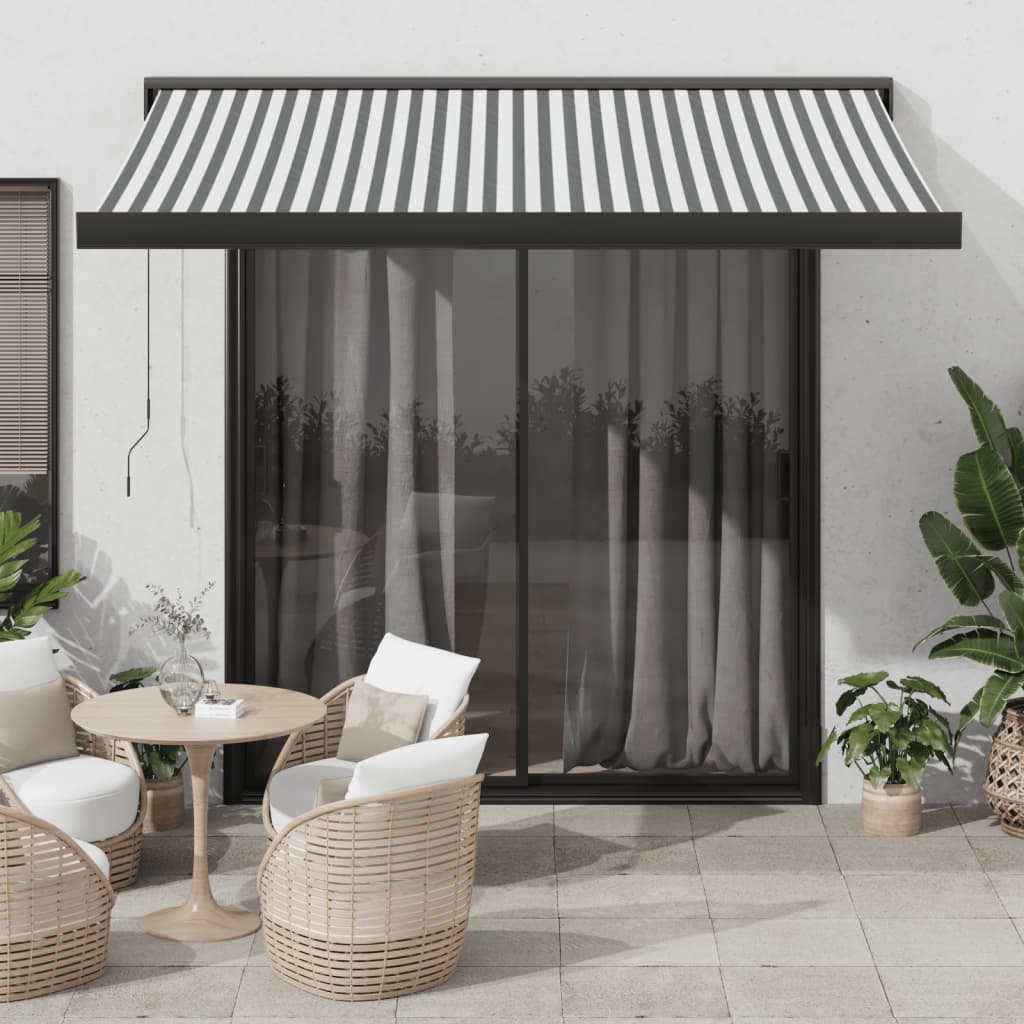 Manual Cassette Awning Blue And White