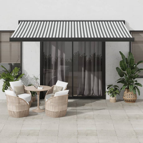 Manual Cassette Awning Blue And White