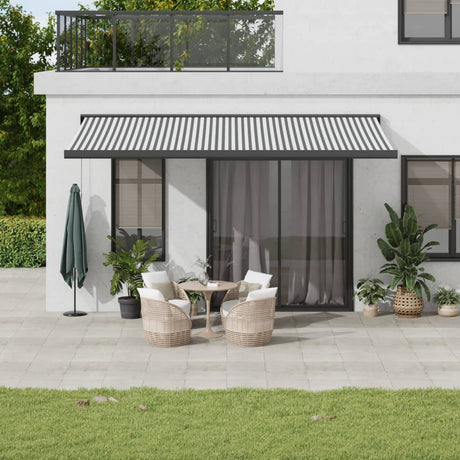 Manual Cassette Awning Blue And White