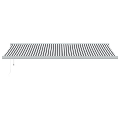 Retractable Awning Anthracite And White 5X3 M Fabric&Aluminium