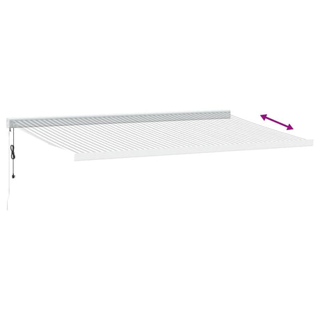 Retractable Awning Anthracite And White 5X3 M Fabric&Aluminium