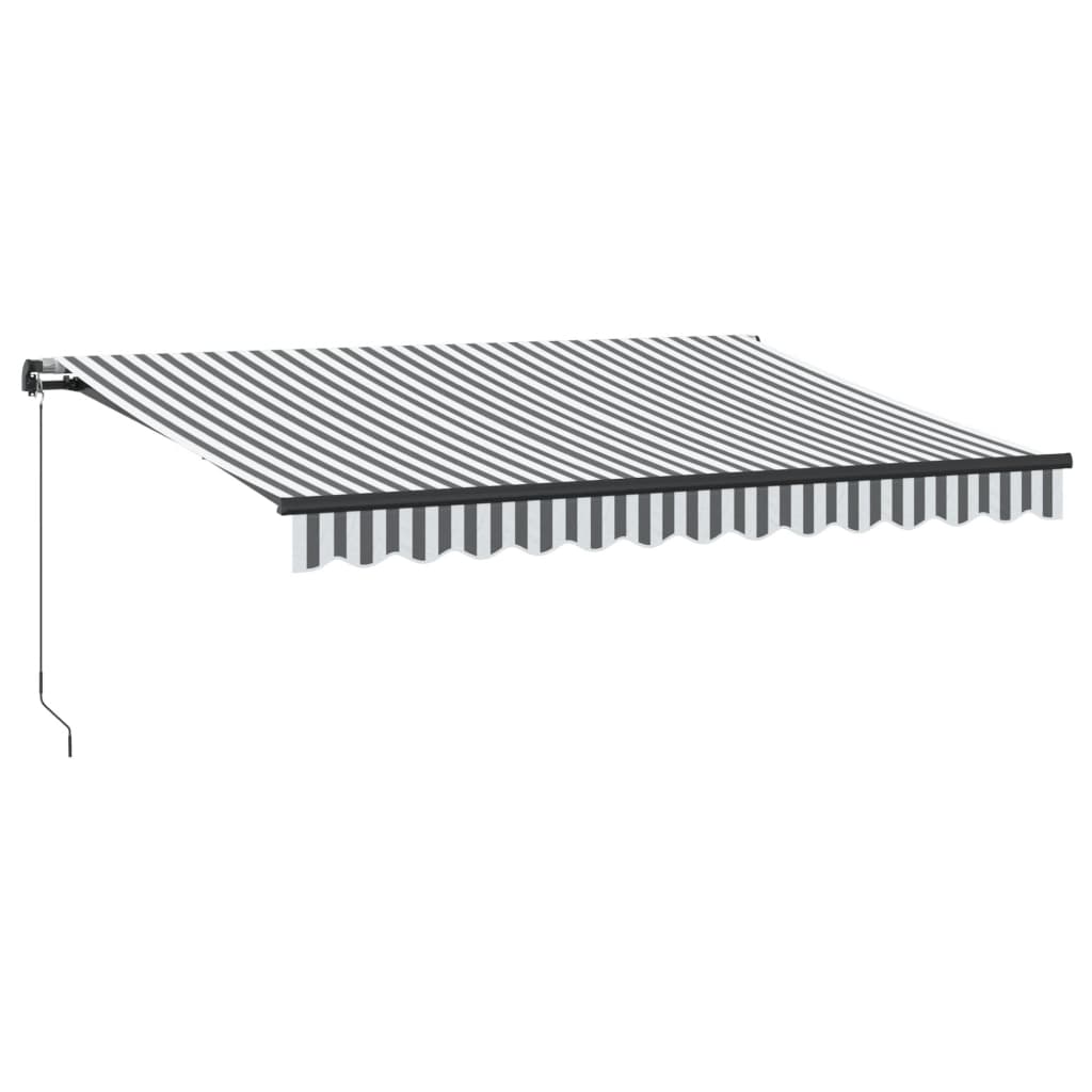 Manual Retractable Awning With Led Anthracite&White 350X250 Cm
