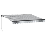 Manual Retractable Awning With Led Anthracite&White 350X250 Cm