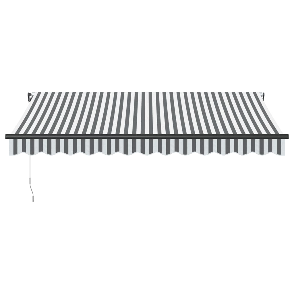 Manual Retractable Awning With Led Anthracite&White 350X250 Cm