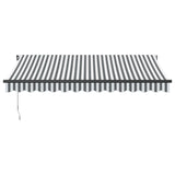 Manual Retractable Awning With Led Anthracite&White 350X250 Cm
