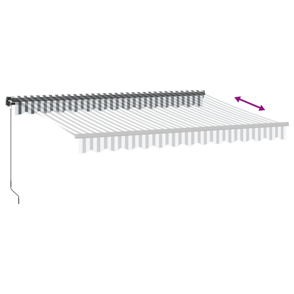Manual Retractable Awning With Led Anthracite&White 350X250 Cm