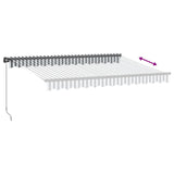 Manual Retractable Awning With Led Anthracite&White 350X250 Cm