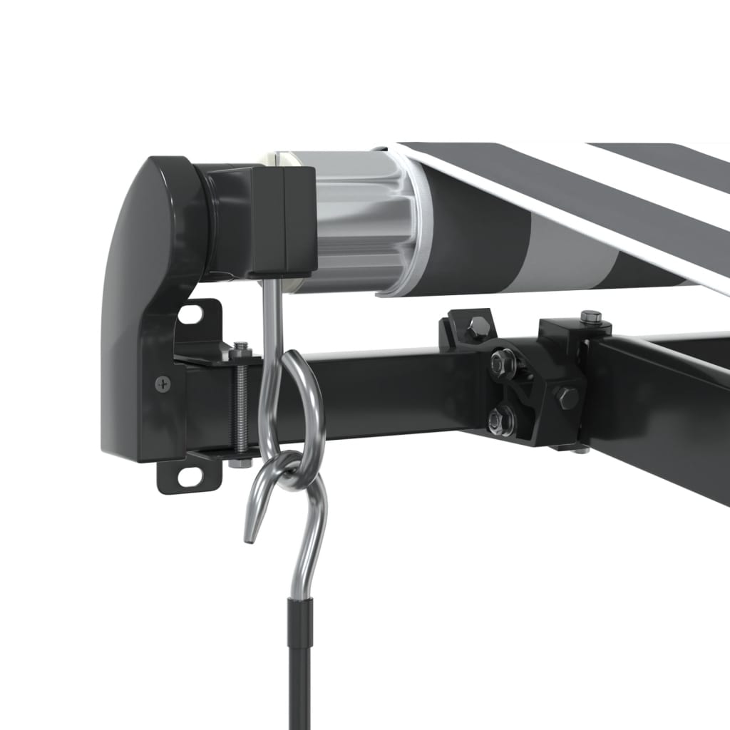Manual Retractable Awning With Led Anthracite&White 350X250 Cm
