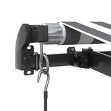 Manual Retractable Awning With Led Anthracite&White 350X250 Cm