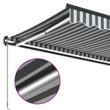 Manual Retractable Awning With Led Anthracite&White 350X250 Cm