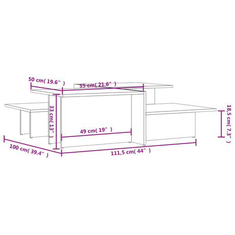 Coffee Tables 2 Pcs Engineered Wood