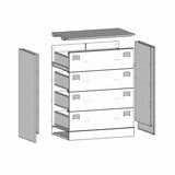 Sideboard 67X39X83 Cm Steel