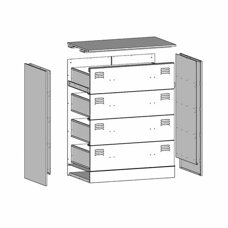 Sideboard 67X39X83 Cm Steel