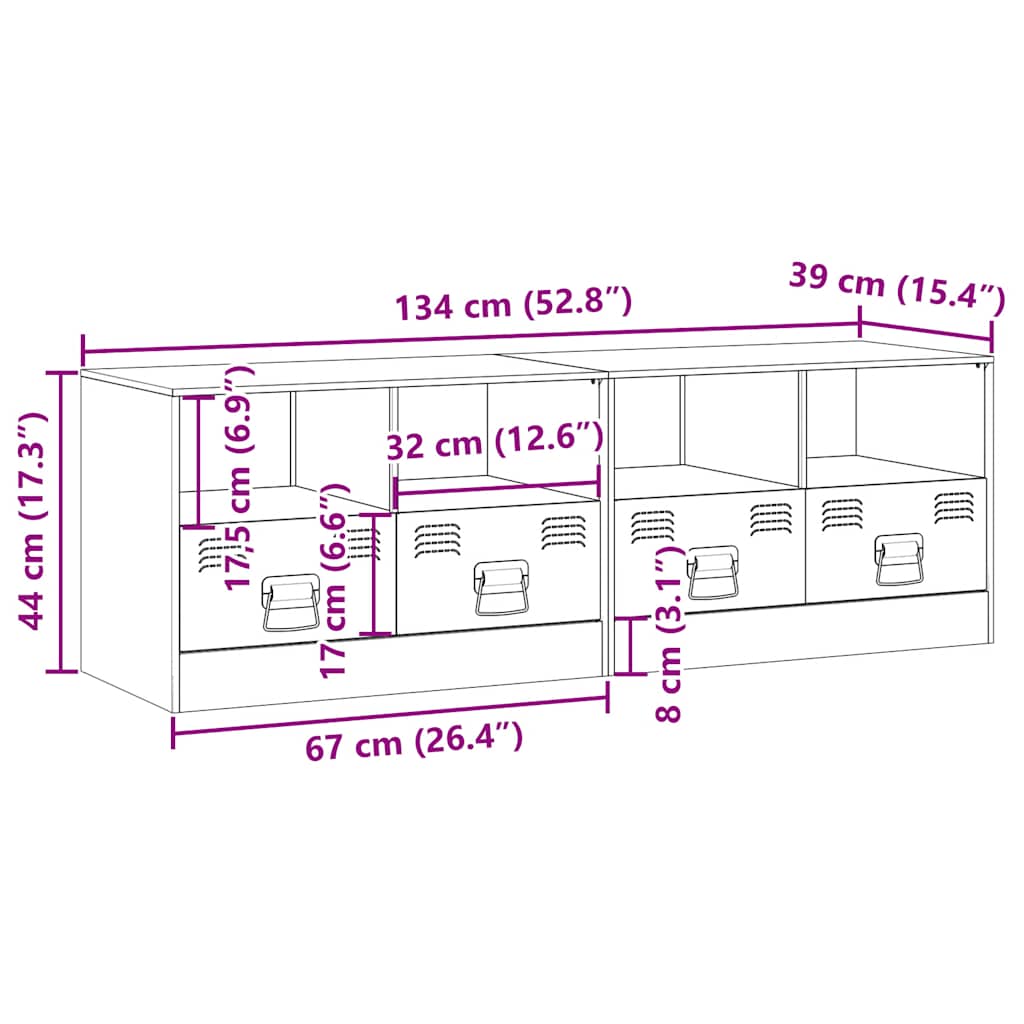 Tv Cabinets 2 Pcs 67X39X44 Cm Steel