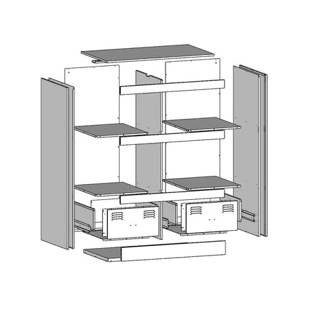 Highboard 67X39X95 Cm Steel