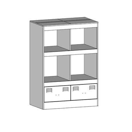 Highboard 67X39X95 Cm Steel