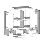 Highboard 67X39X95 Cm Steel