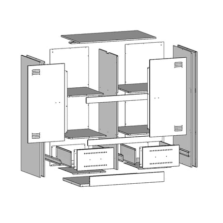 Highboard 67X39X95 Cm Steel