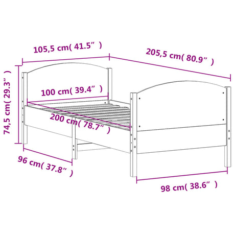 Bed Frame Without Mattress Solid Wood Pine