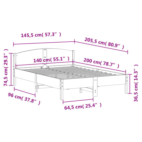 Bed Frame Without Mattress Solid Wood Pine