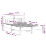 Bed Frame Without Mattress King Size Solid Wood Pine