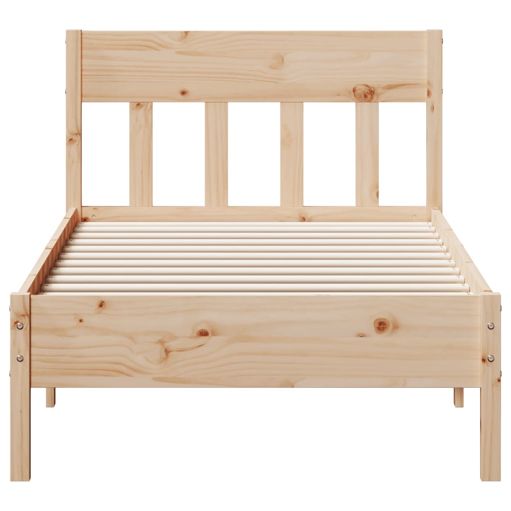 Bed Frame without Mattress 75x190 cm Small Single Solid Wood Pine