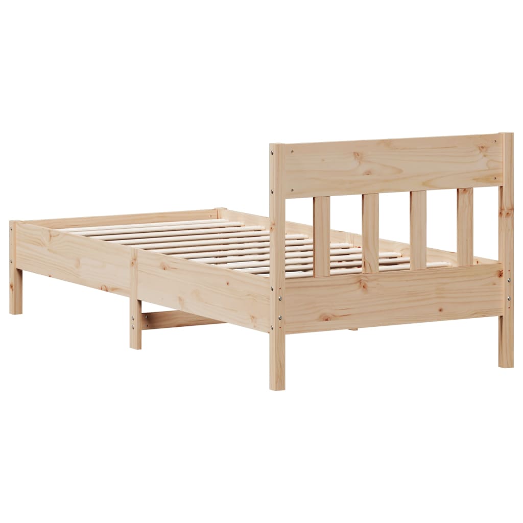 Bed Frame without Mattress 75x190 cm Small Single Solid Wood Pine